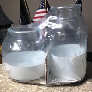 Clear and White Glass Jars Set